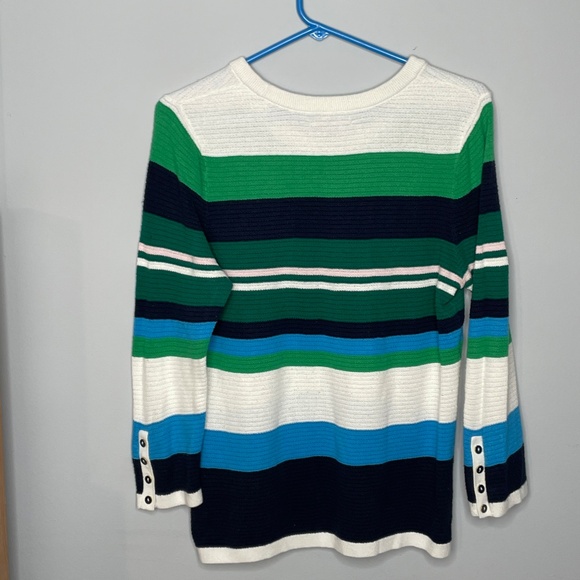Tommy Hilfiger Lightweight Long Sleeve Sweater - Blues, Green, White Size: Large - Picture 2 of 5